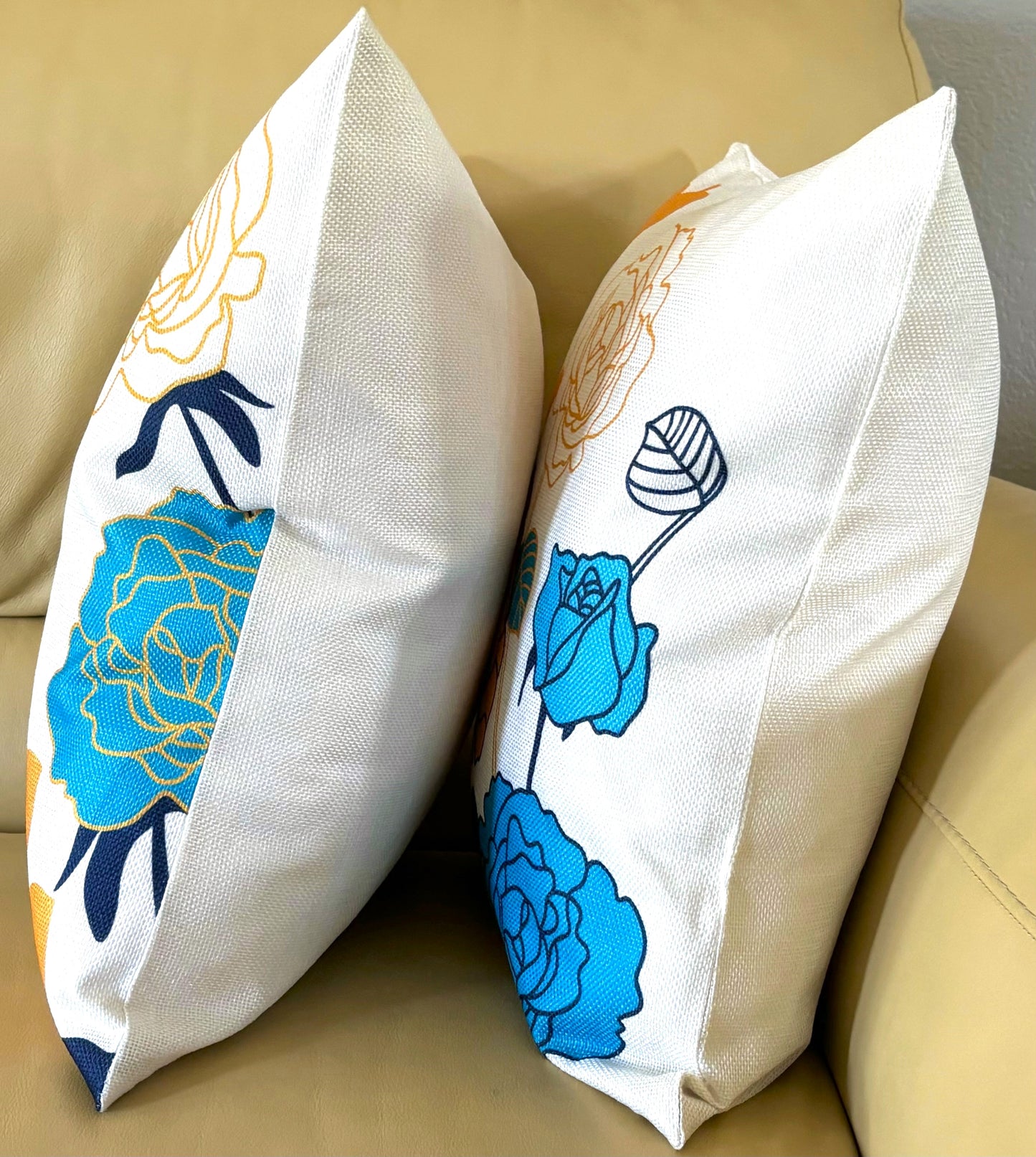 18x18 Bird Silhouette and Roses Pillow Cover (2 styles)