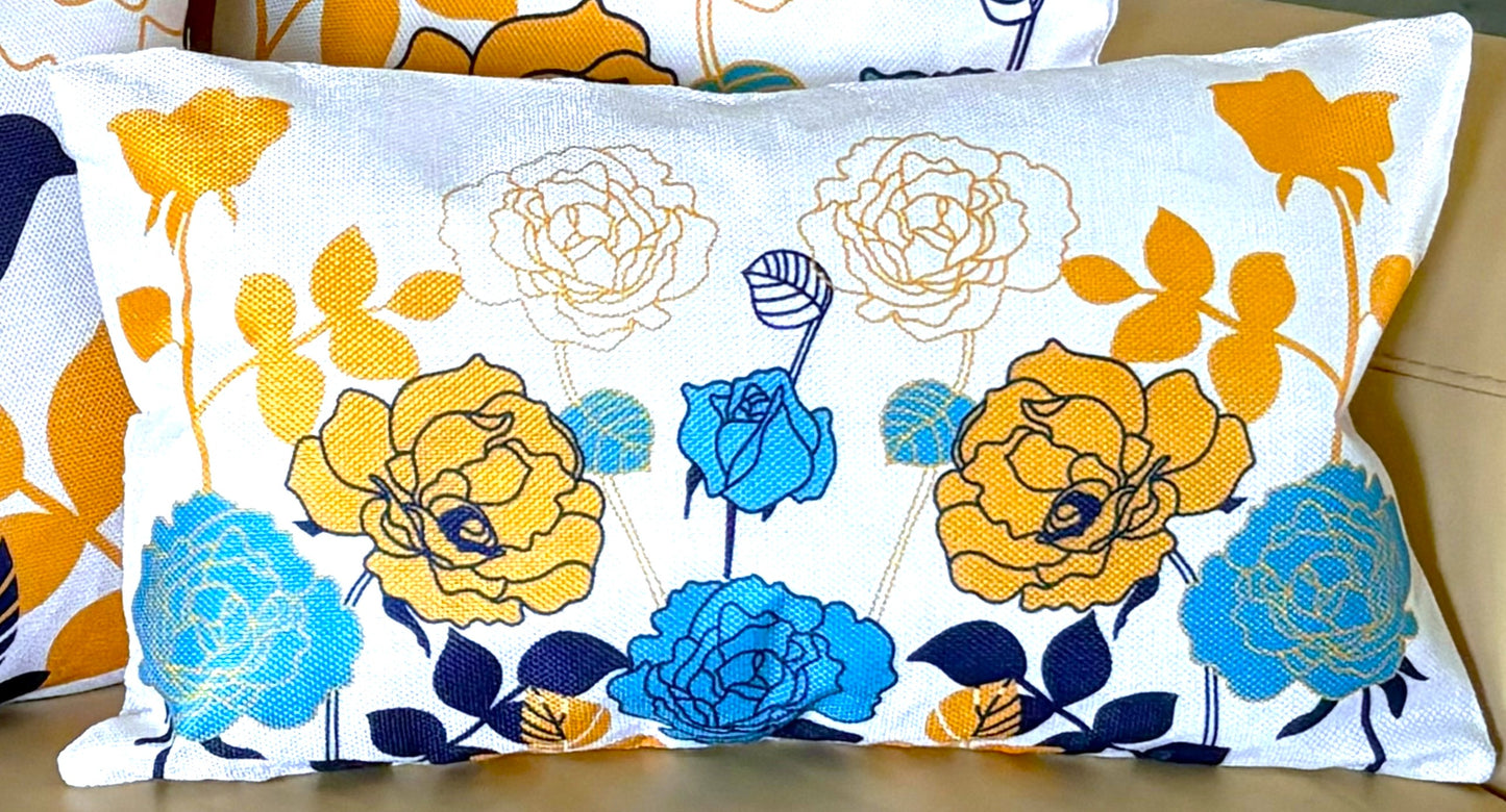 12x20 Bird Silhouette and Roses Pillow Cover (2 styles)