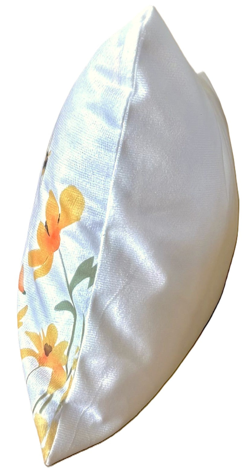 Yellow Wildflowers and Bees Pillow Cover