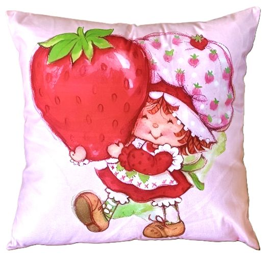 Vintage-Style Strawberry Shortcake Pillow Cover
