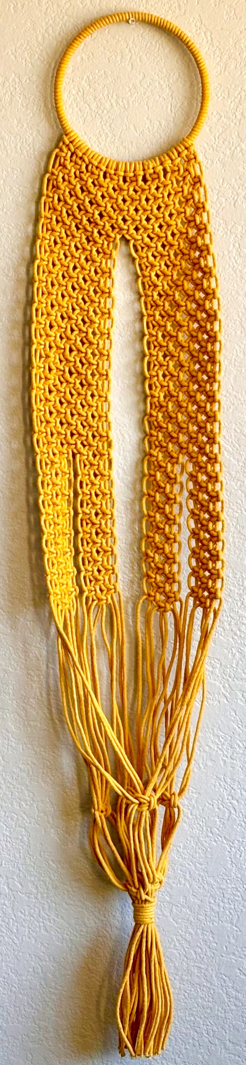 Artisanal Golden Mustard Macramé Plant Holder