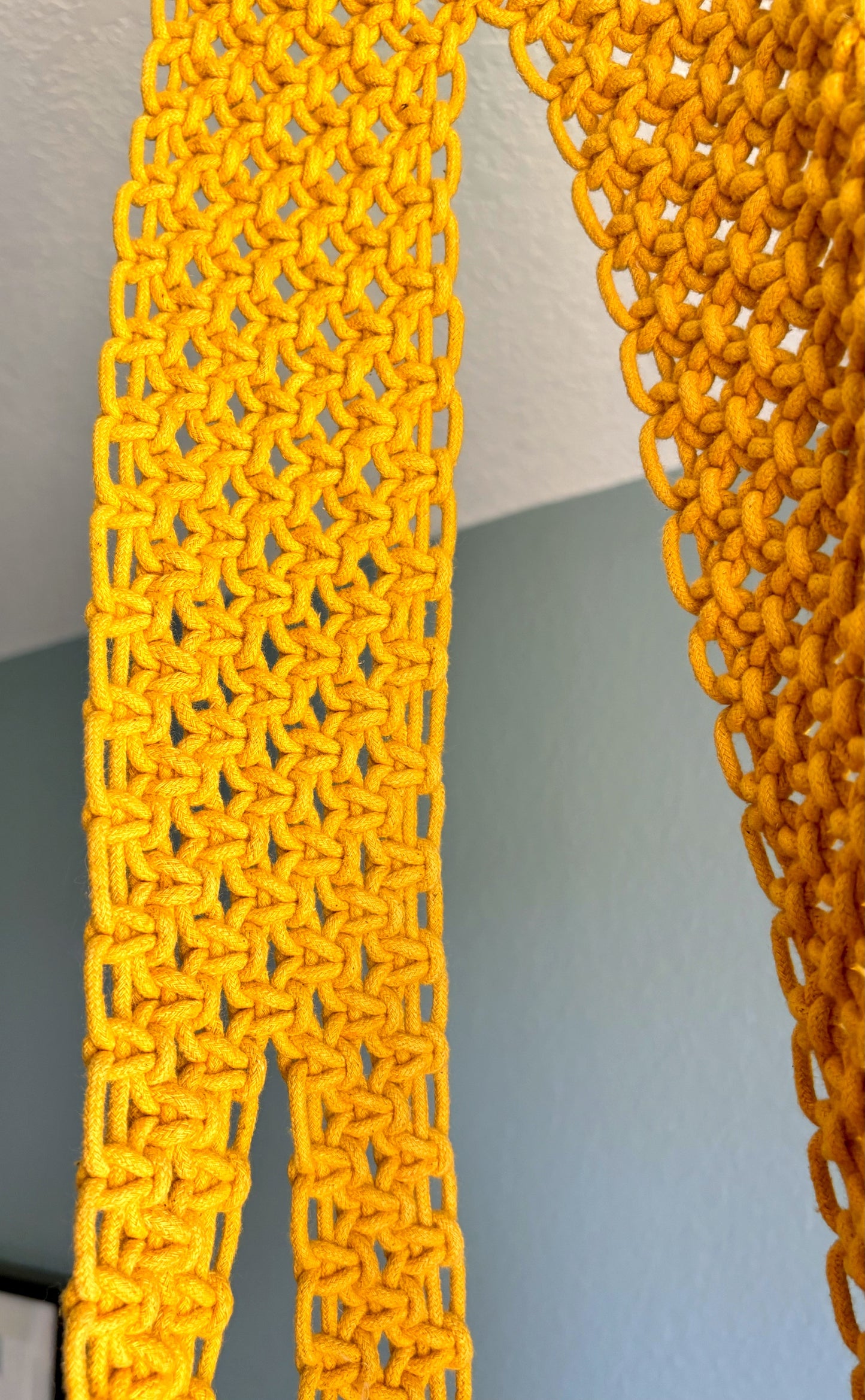 Artisanal Golden Mustard Macramé Plant Holder