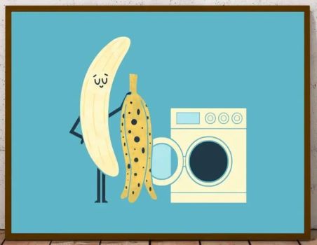 Banana's Laundry Day Art Print