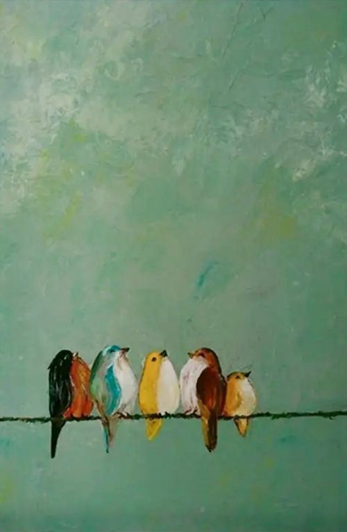 Songbirds on Wire Art Print