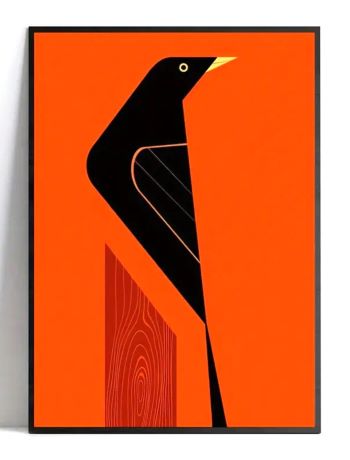 Art Deco Blackbird Art Print