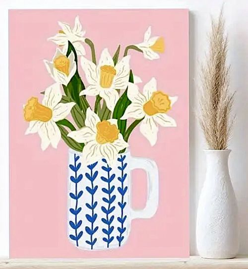 Daffodils in Pitcher Art Print