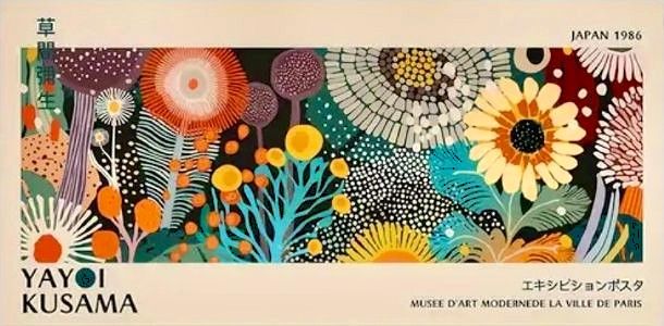 Yayoi Kusama 1986 Floral Landscape Art Print