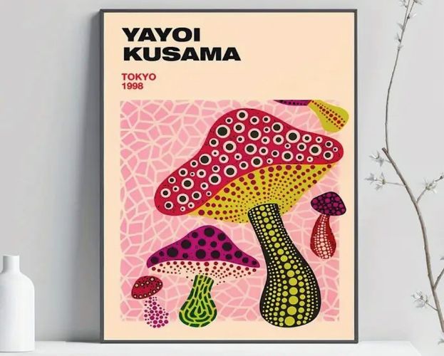 Yayoi Kusama 1998 Pink Mushrooms Art Print