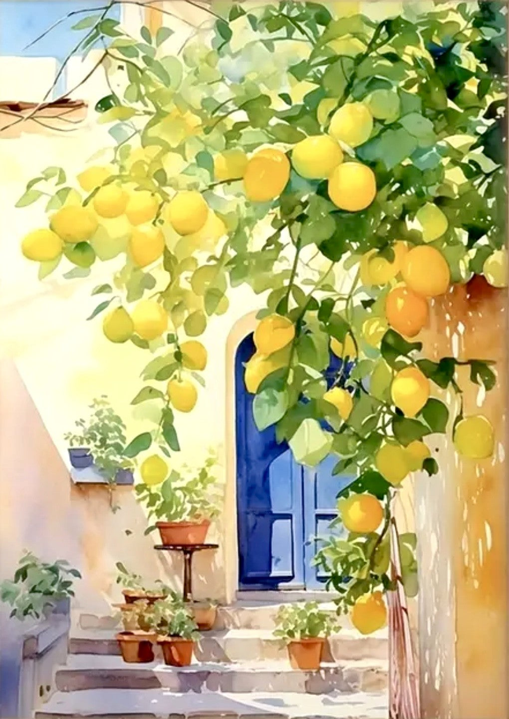 Mediterranean Lemon Tree Art Print