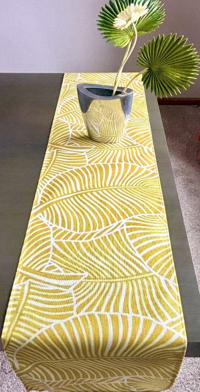 Abstract Zebra Leaf Table Runner