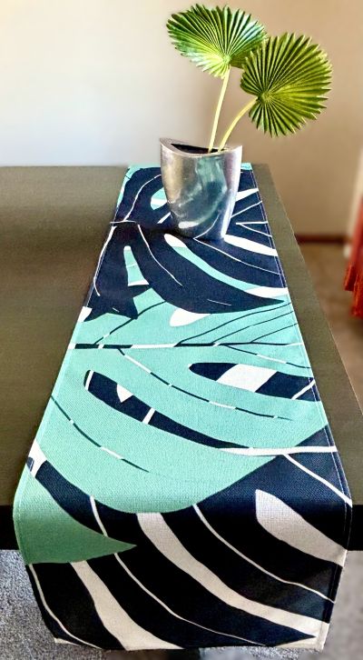 monstera runner Abstract Monstera Table Runner