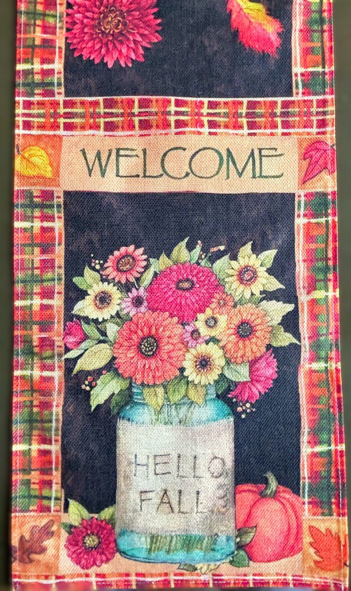 Rustic Farmhouse Whimsy 'Hello Fall' Table Runner