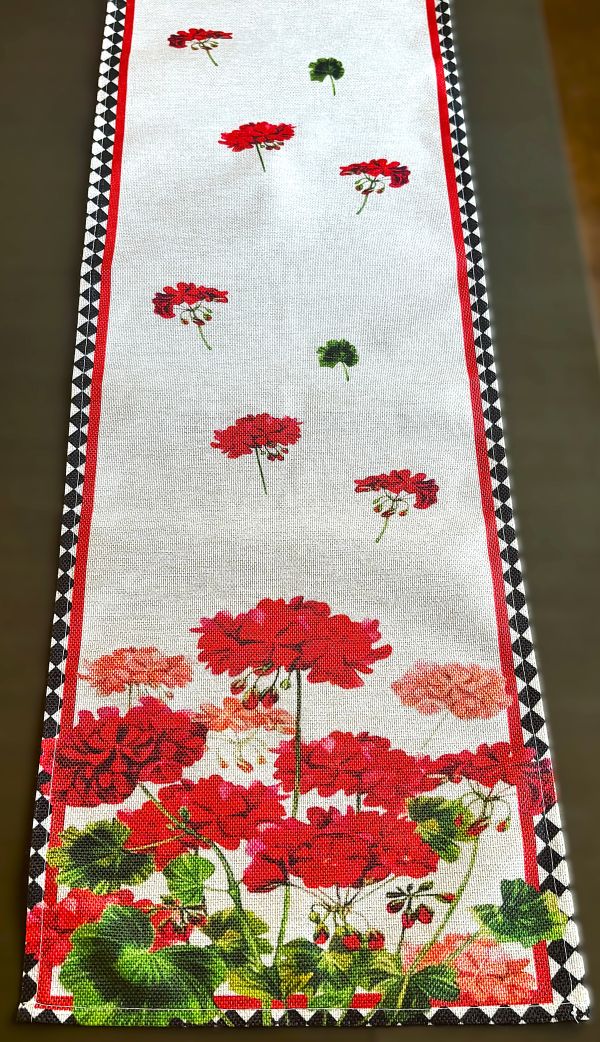 Red Geraniums Table Runner (2 Sizes)