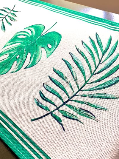 Tropical Leaves Table Runner