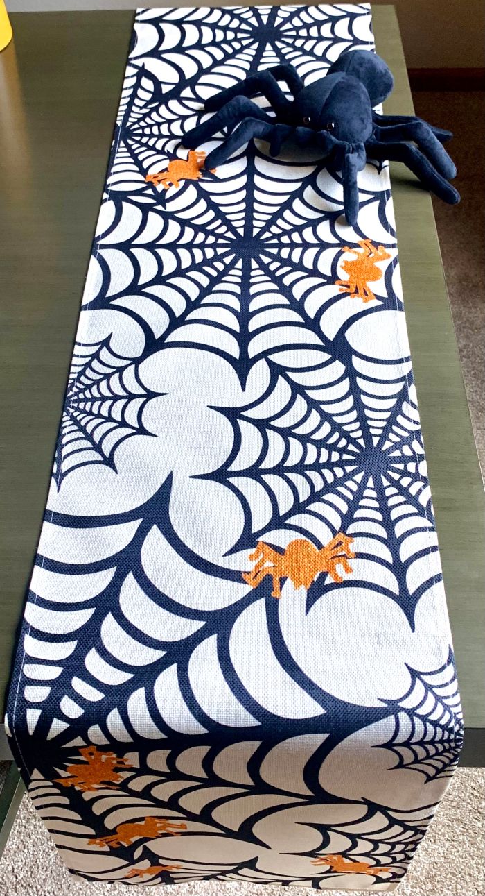 Creepy Crawly Halloween Spider Web Table Runner