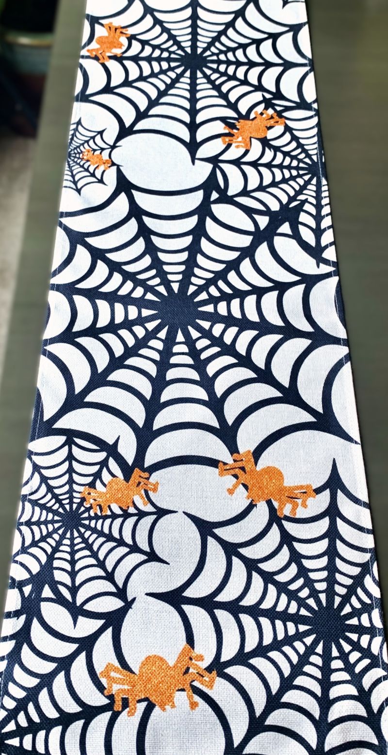 Creepy Crawly Halloween Spider Web Table Runner