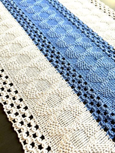 Woven Striped Farmhouse Table Runner