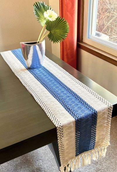 Woven Striped Farmhouse Table Runner