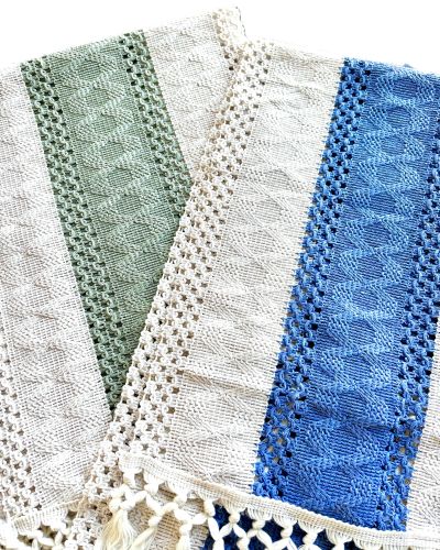 Woven Striped Farmhouse Table Runner