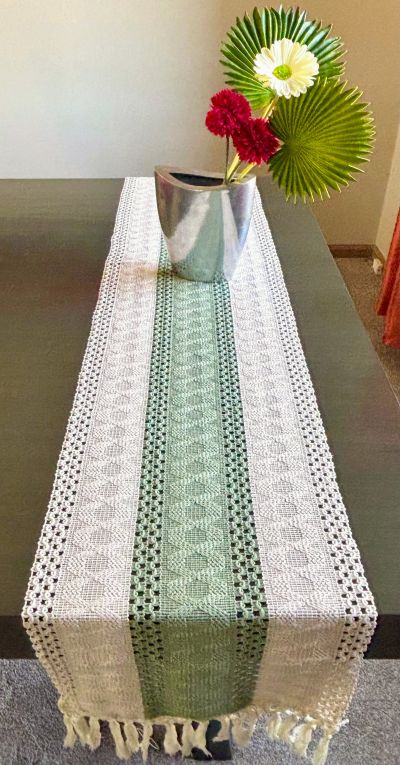 Woven Striped Farmhouse Table Runner