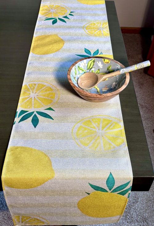 Natural Stripes Lemon Table Runner