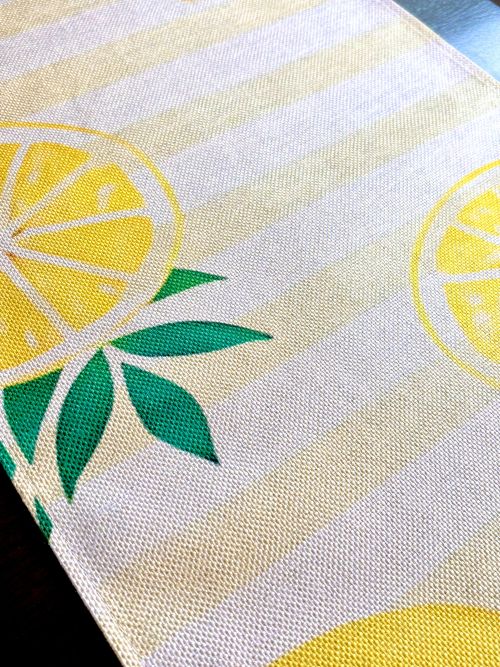 Natural Stripes Lemon Table Runner