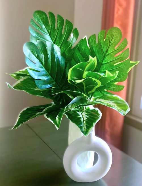 Set/5 12” Artificial Monstera Leaves