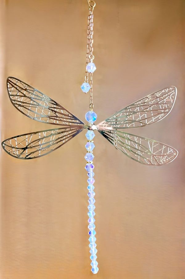 Iridescent Crystal Dragonfly Sun Catcher