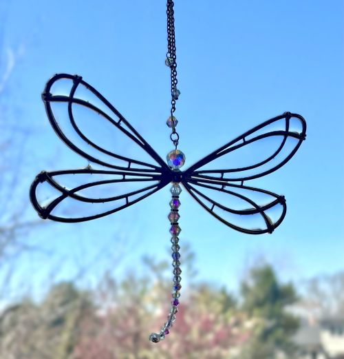 Iridescent Crystal Dragonfly Sun Catcher