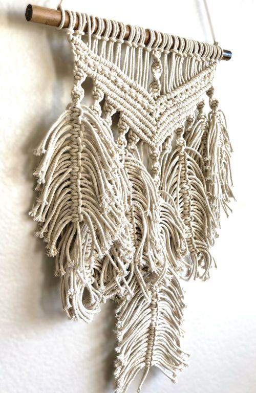 Artisanal Macramé Leaves Wall Hanging
