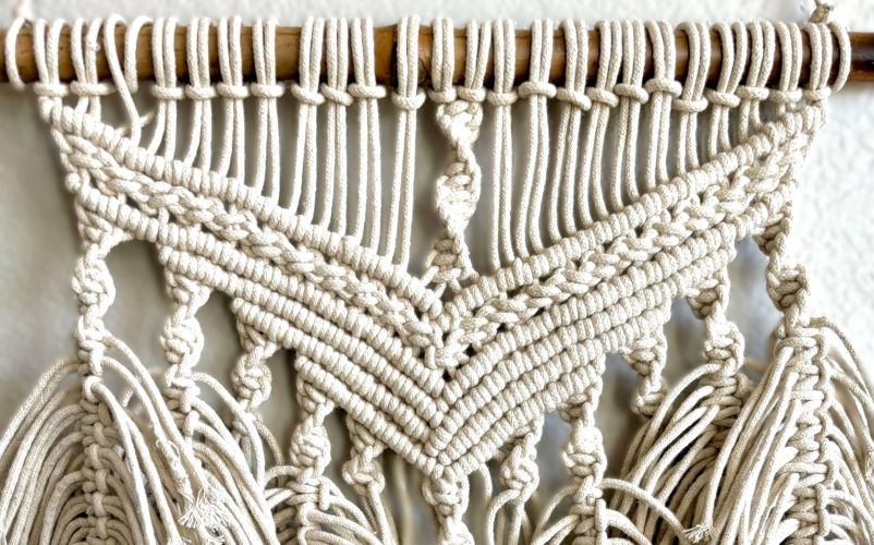Artisanal Macramé Leaves Wall Hanging