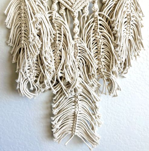 Artisanal Macramé Leaves Wall Hanging