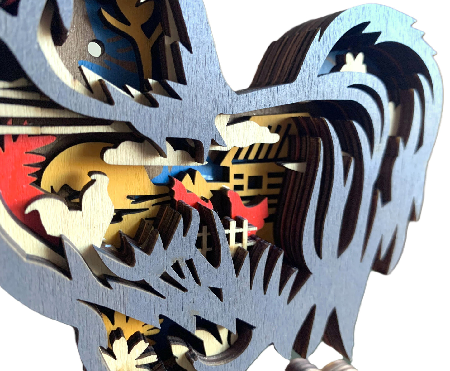 Rooster Wood Diorama