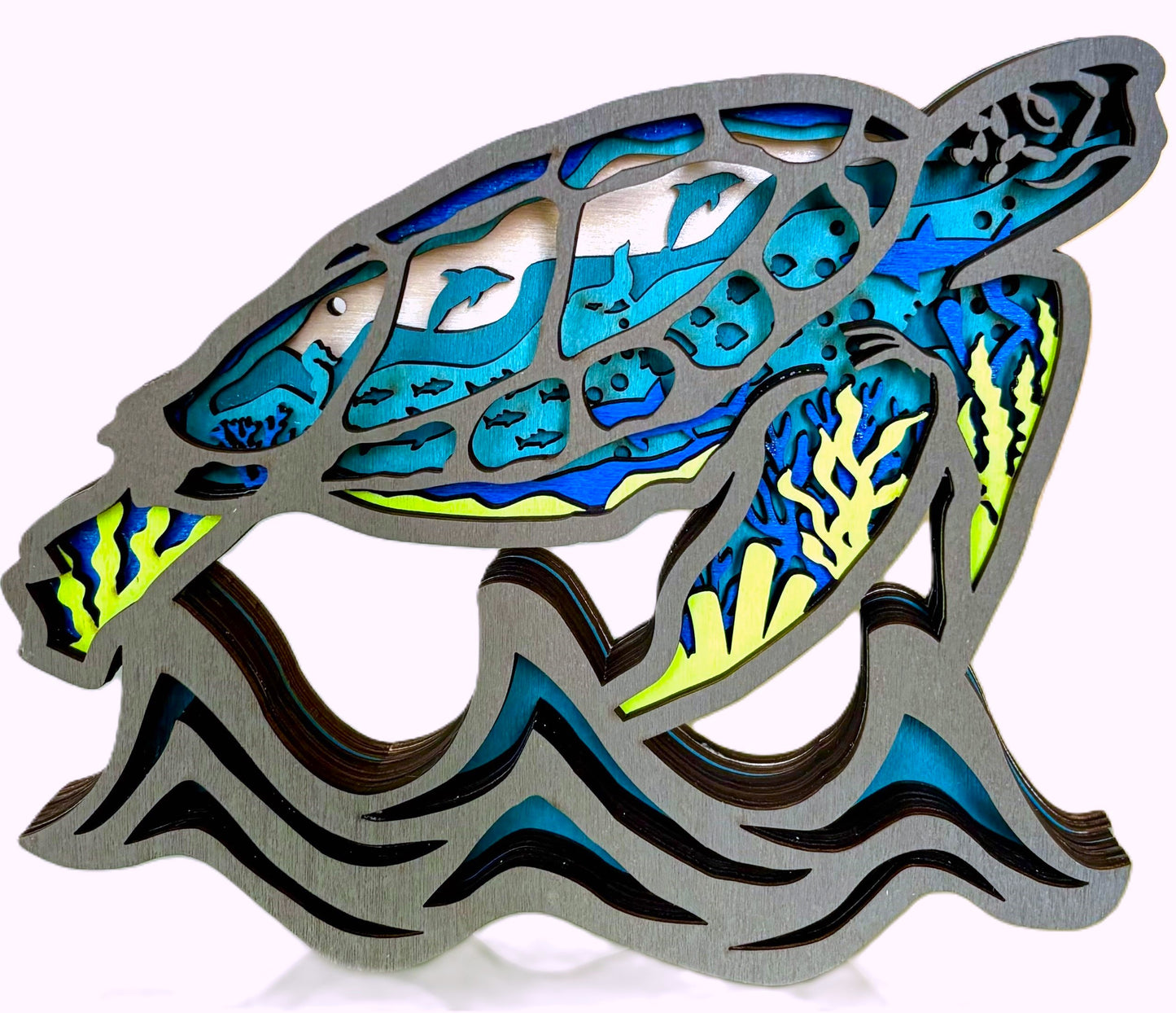 Sea Turtle Wood Diorama