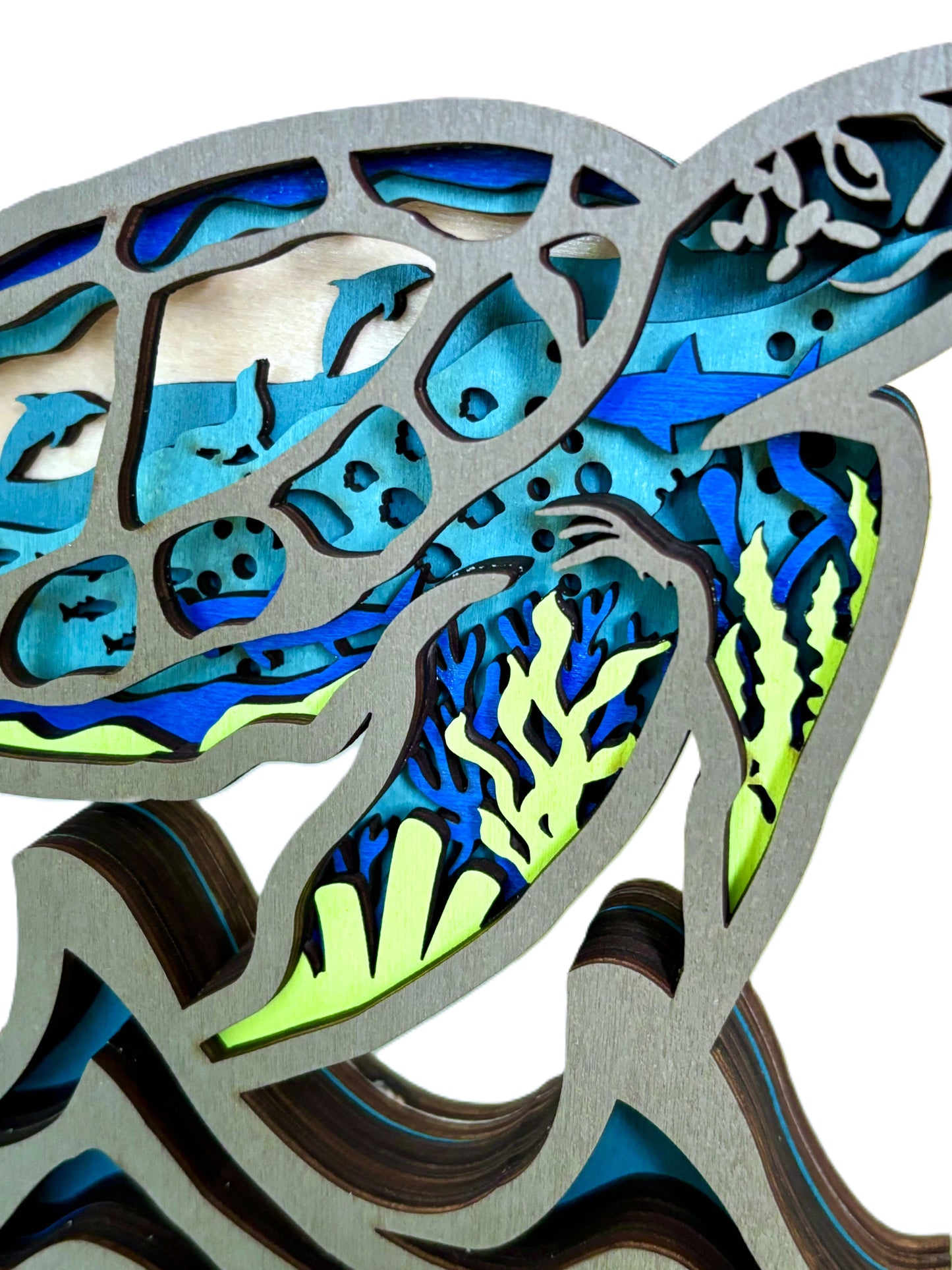 Sea Turtle Wood Diorama