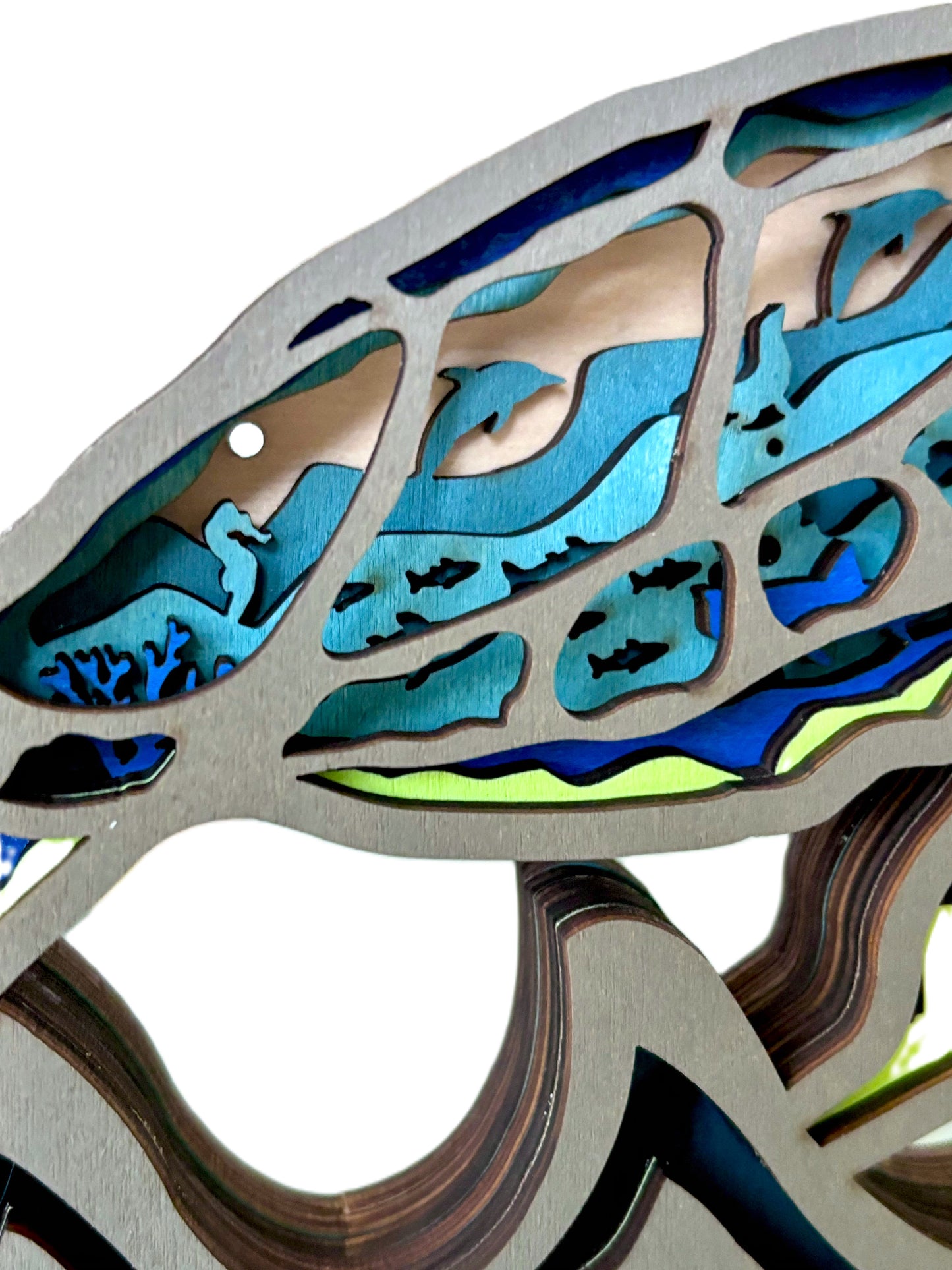 Sea Turtle Wood Diorama