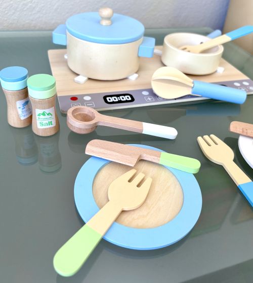 Stove Cooking Wooden Toy Set