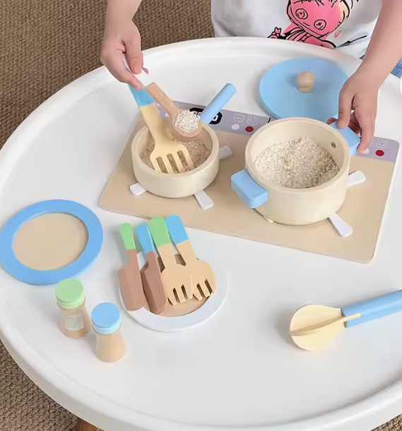 Stove Cooking Wooden Toy Set