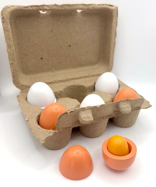 Carton of Wooden "Cracking" Eggs