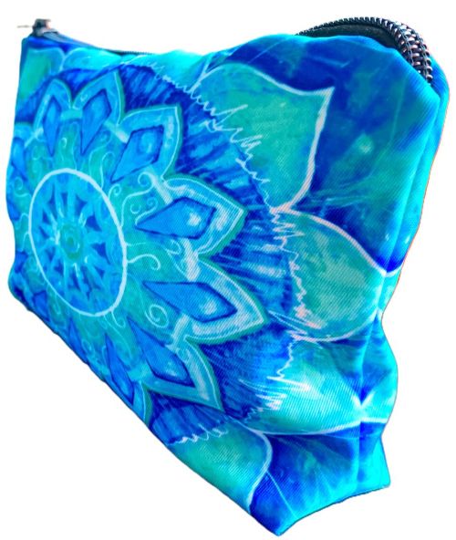 Blue Boho Mandala Zippered Pouch