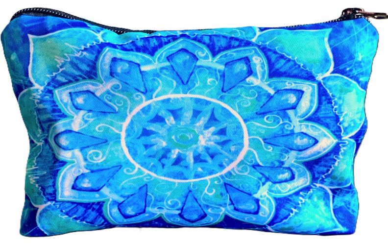 Blue Boho Mandala Zippered Pouch
