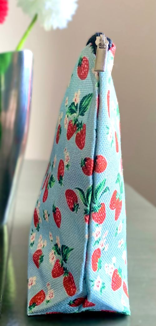 Vintage Strawberry Zippered Pouch
