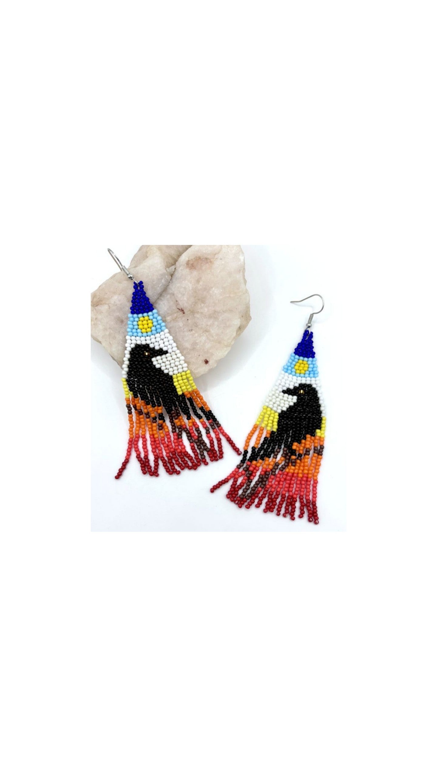 Hand Beaded Tassel Earrings