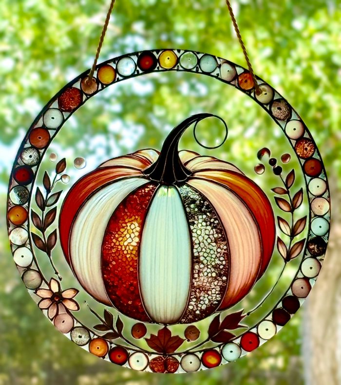 Glam Pumpkin Tree Sun Catcher