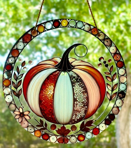 Glam Pumpkin Tree Sun Catcher