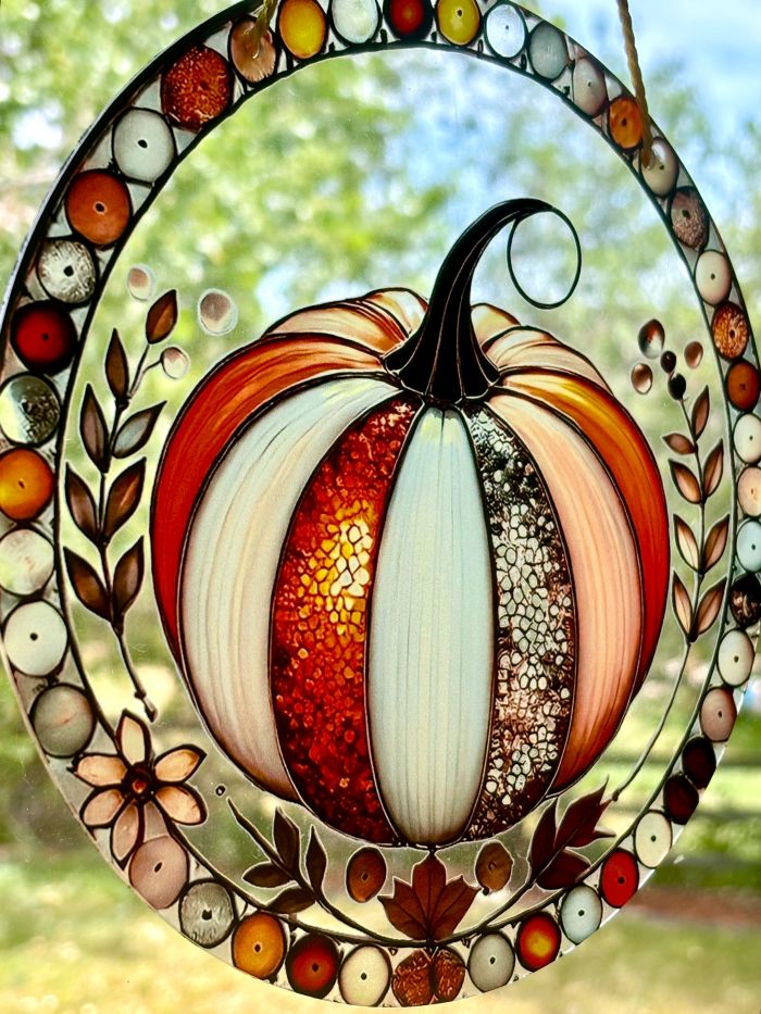 Glam Pumpkin Tree Sun Catcher