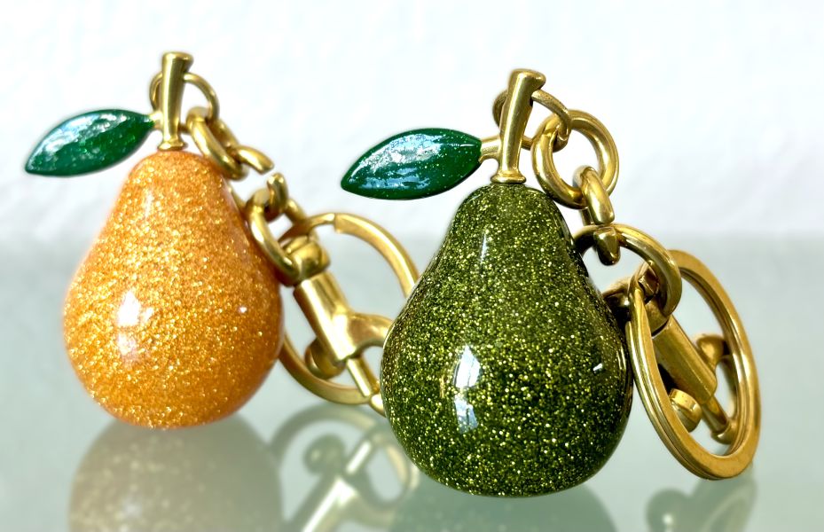 3D Glitter Pear Bag Charm/Keychain
