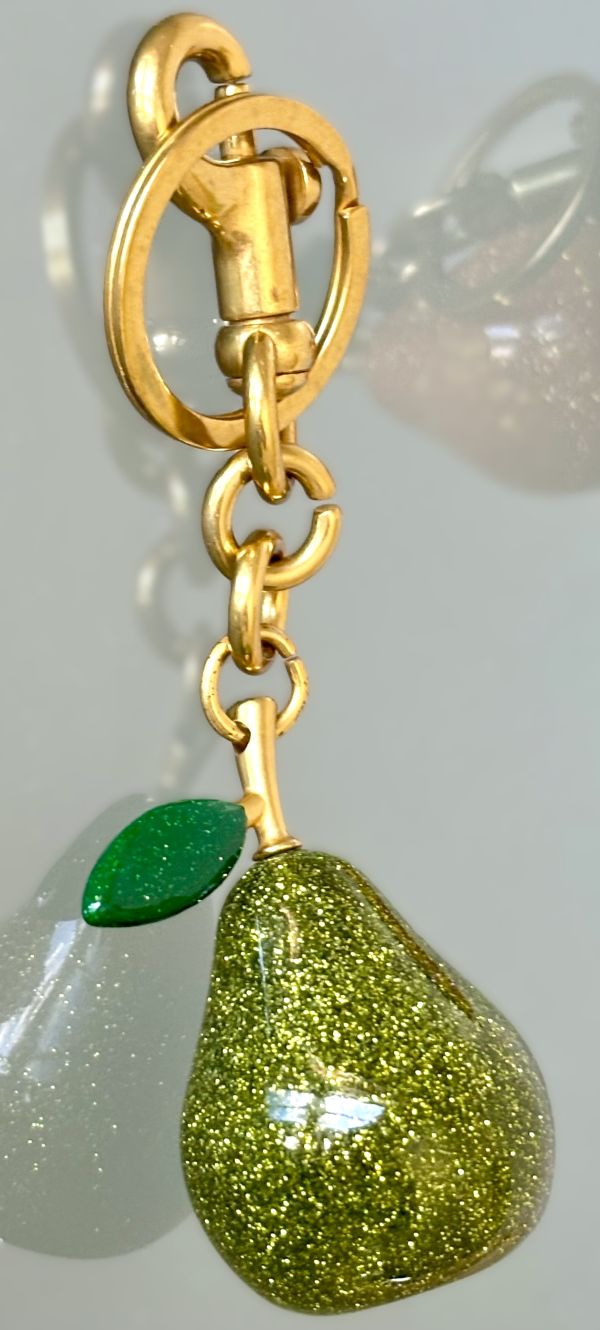 3D Glitter Pear Bag Charm/Keychain