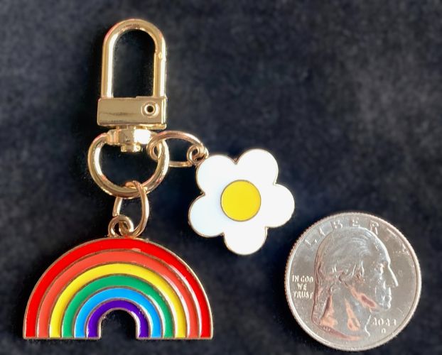 Rainbow and Daisy Dangles Bag Charm/Keychain