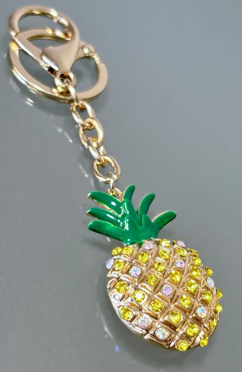 Rhinestone Pineapple Bag Charm/Keychain
